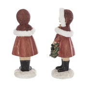 Piros színű karácsonyi kislány figura.