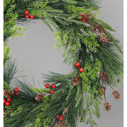 Karácsonyi mű fenyő koszorú mix.