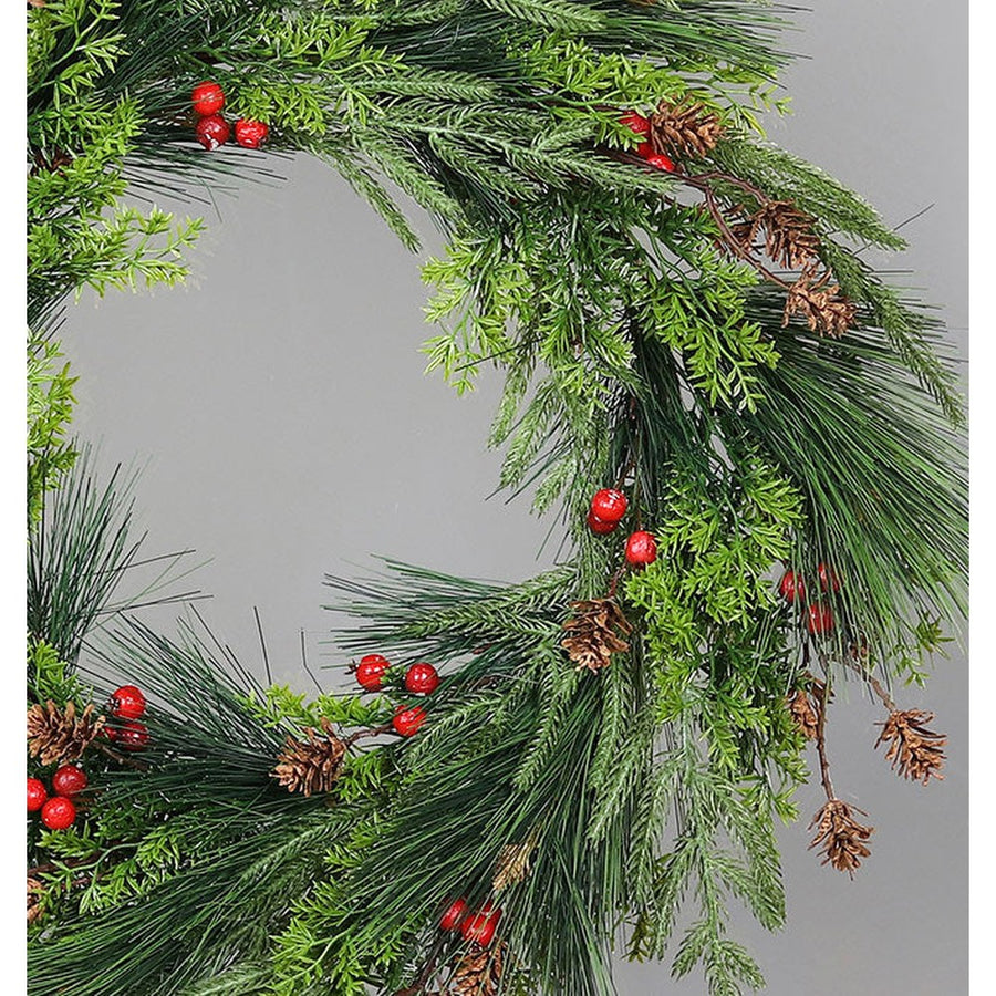 Karácsonyi mű fenyő koszorú mix.
