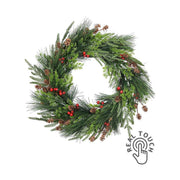 Karácsonyi mű fenyő koszorú mix.