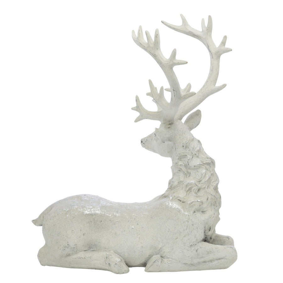 Fehér színű karácsonyi szarvas figura.