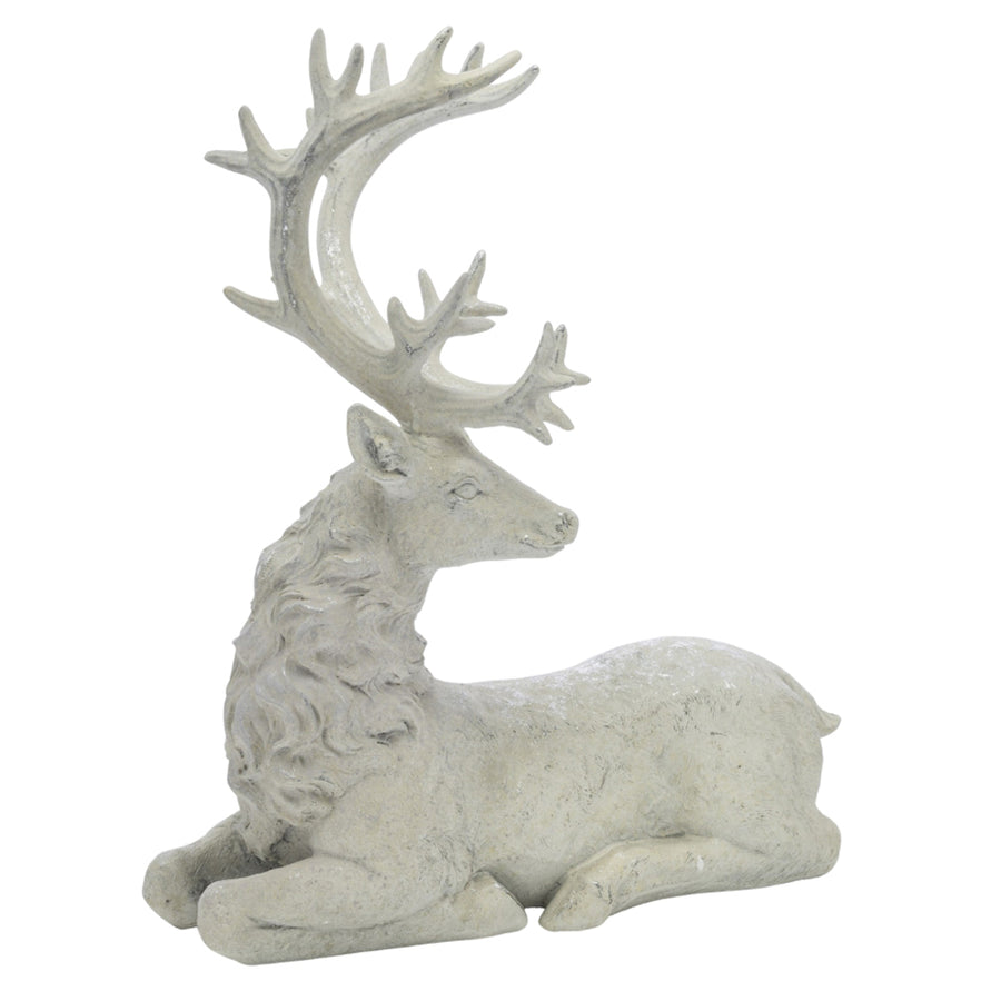 Fehér színű karácsonyi szarvas figura.