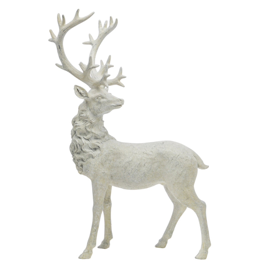 Fehér színű karácsonyi szarvas figura.