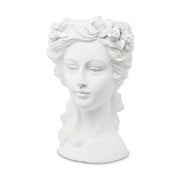 Műgyantából készült, női mellszobor formájú, 36 cm magas, fehér színű kaspó büszt