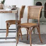 OLD FRENCH natúr rattan-kaucsukfa étkezőszék