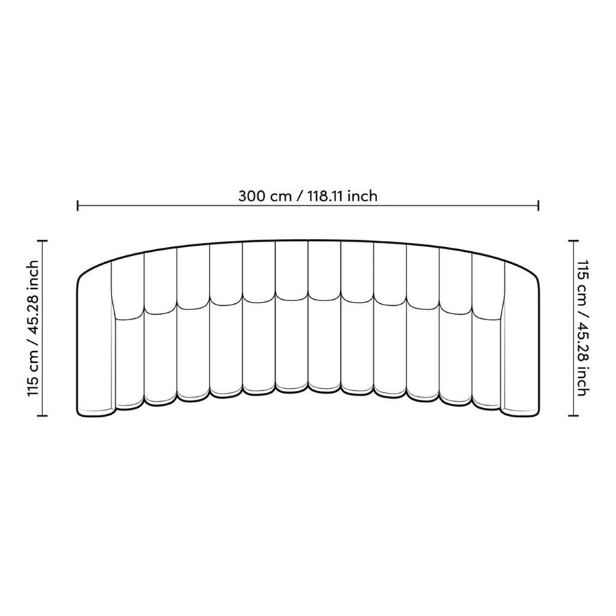 Krémszínű buklé szövettel kárpitozott óriás dizájn kanapé.
