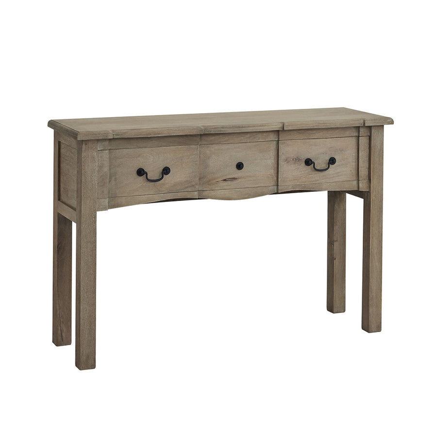 1 fiókos, tömörfa konzolasztal.