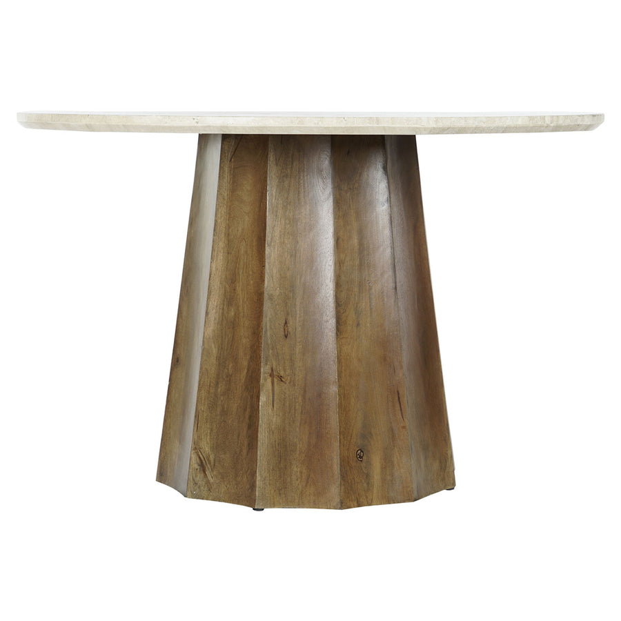 ARNE kerek mangófa-márvány étkezőasztal 120 cm