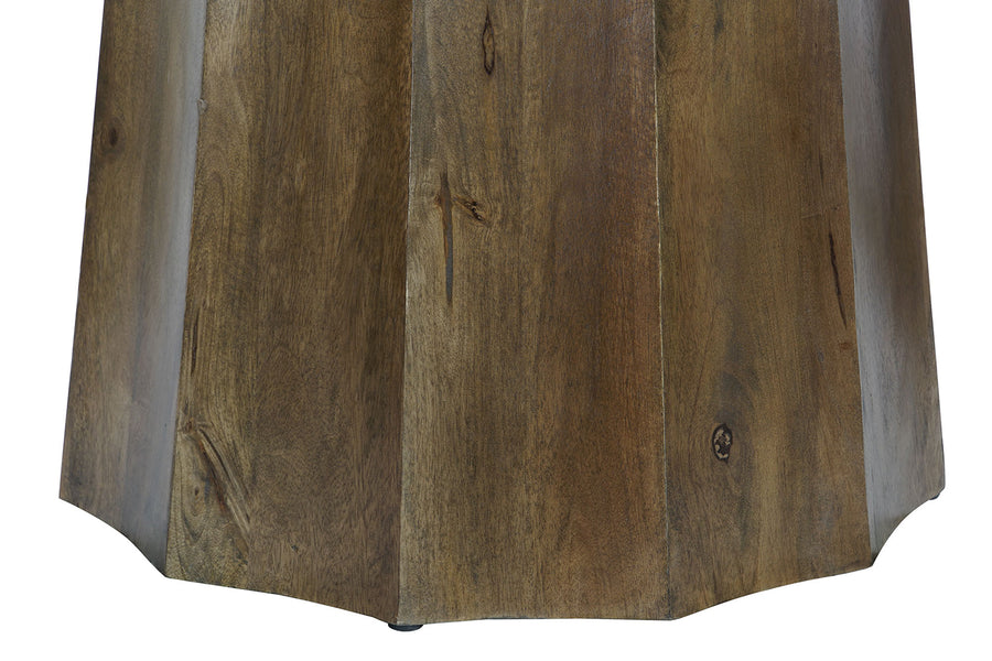 ARNE kerek mangófa-márvány étkezőasztal 120 cm