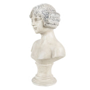 Antik krém színű, dekor kislány büszt.