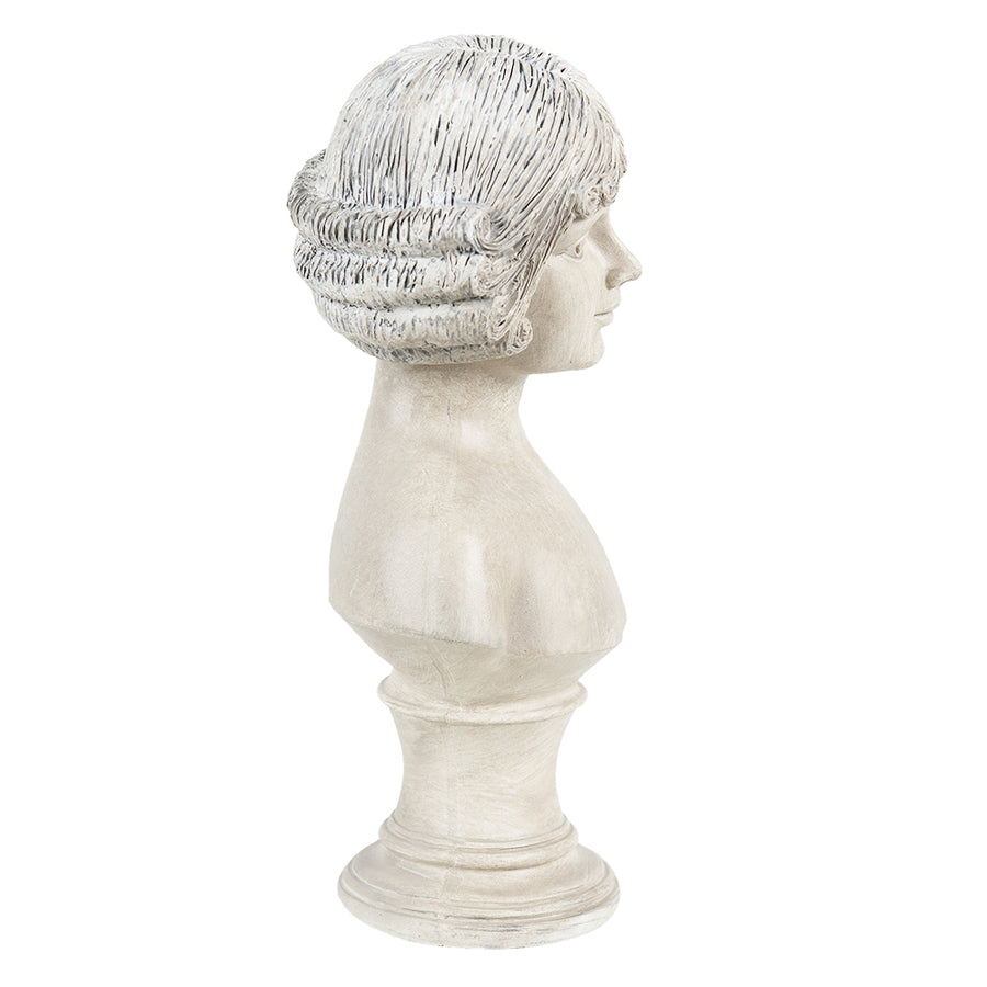 Antik krém színű, dekor kislány büszt.