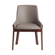 Bézs színű műbőrrel kárpitozott, kőrisfából készült, formatervezett dizájn étkezőszék.