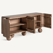 Tömör mangófából készült, 4 ajtós kialakítású, formatervezett design tálaló.