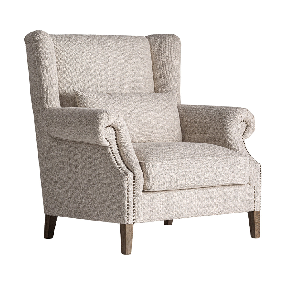 Leiston szövet fotel oldalnézet szegecselt kartámasszal