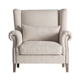 Leiston krémszínű klasszikus fülesfotel elölnézet