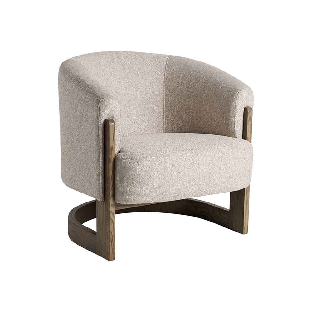 Leutasch modern fotel kőrisfa vázzal háromnegyedes nézet