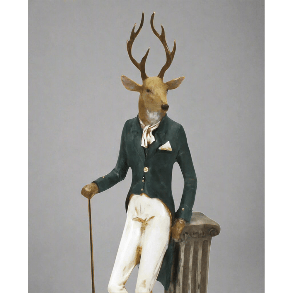 Sétapálcás szarvas figura.