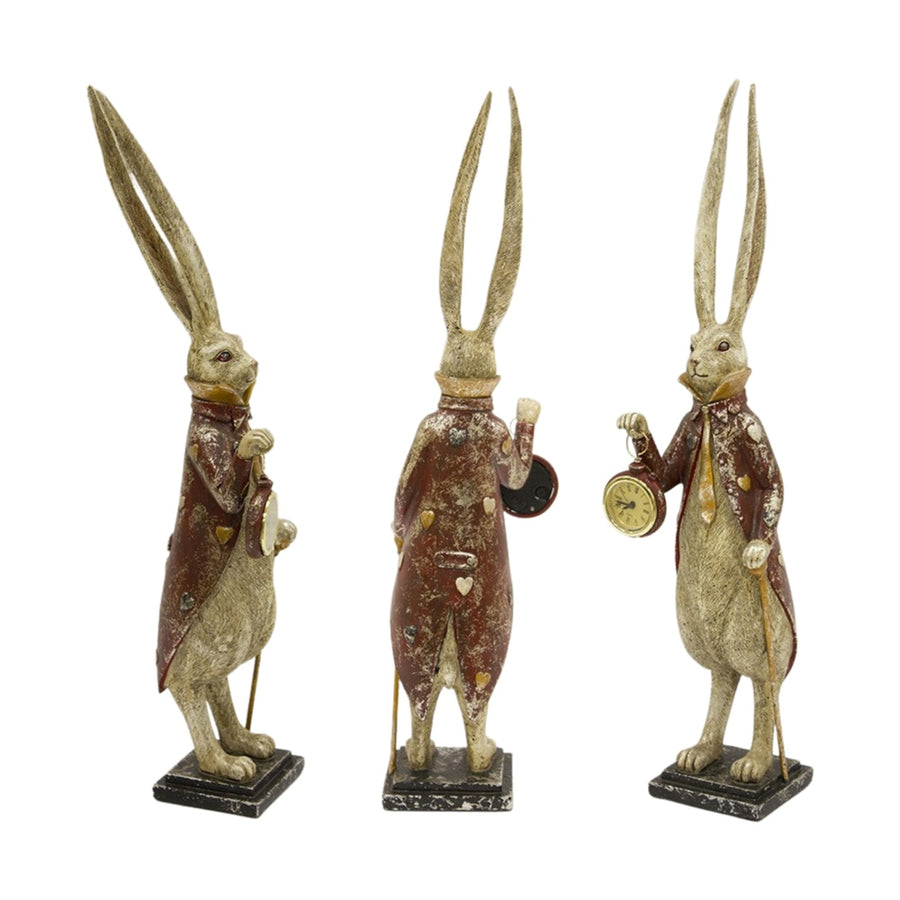 Fub Funky stílusú, nyuszi figura, sétapálcával és órával a kezében.