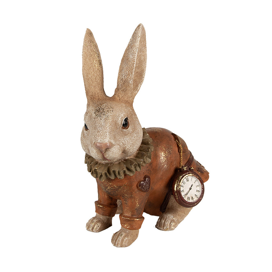 Spanyolgalléros, zsebórás nyuszi figura.