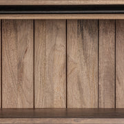 Koloniál stílusú,, létrával ellátott, tömör mangófából készült, óriás méretű kézműves könyvszekrény.