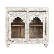 Mangófából faragott, antikolt felületű tálaló.