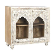 Mangófából faragott, antikolt felületű tálaló.