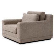 Taupe színű, hunt zsenília szövettel kárpitozott exkluzív fotel .