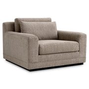 Taupe színű, hunt zsenília szövettel kárpitozott exkluzív fotel .