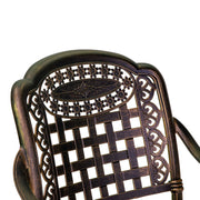 Bronzszínű fém kerti szék.