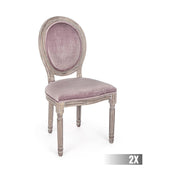 Púderrózsaszín színű, bársony hatású szövettel kárpitozott étkezőszék.