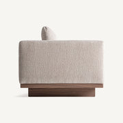 METTI kanapé oldalnézetből, modern fa talapzattal