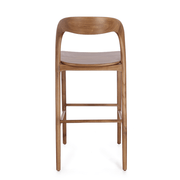 Natúr színű, teakfa bárszék.