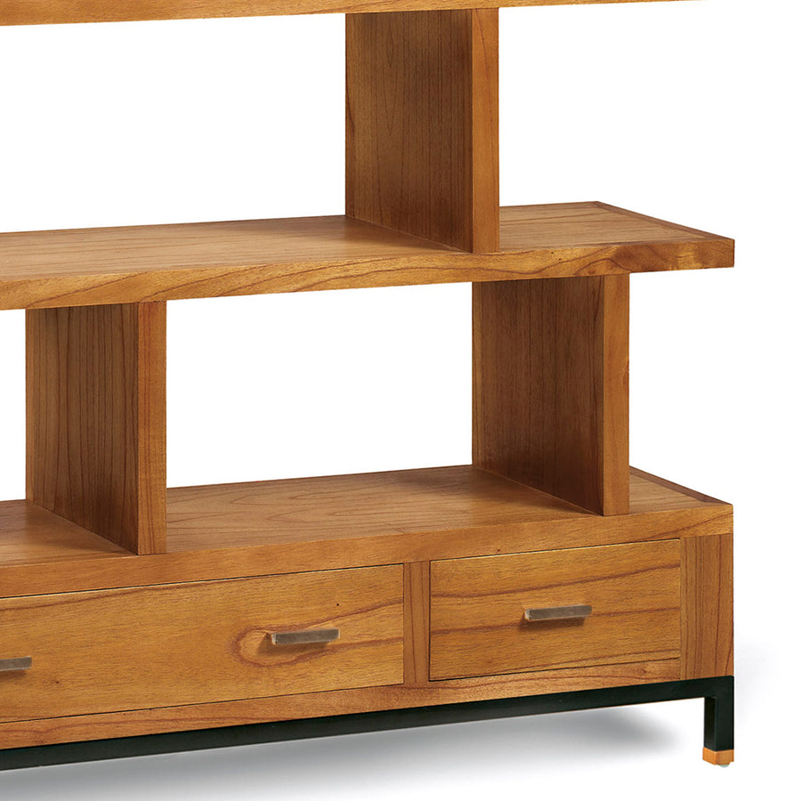 Tömör mindifából készült, modern, loft stílusú kézműves display polc.