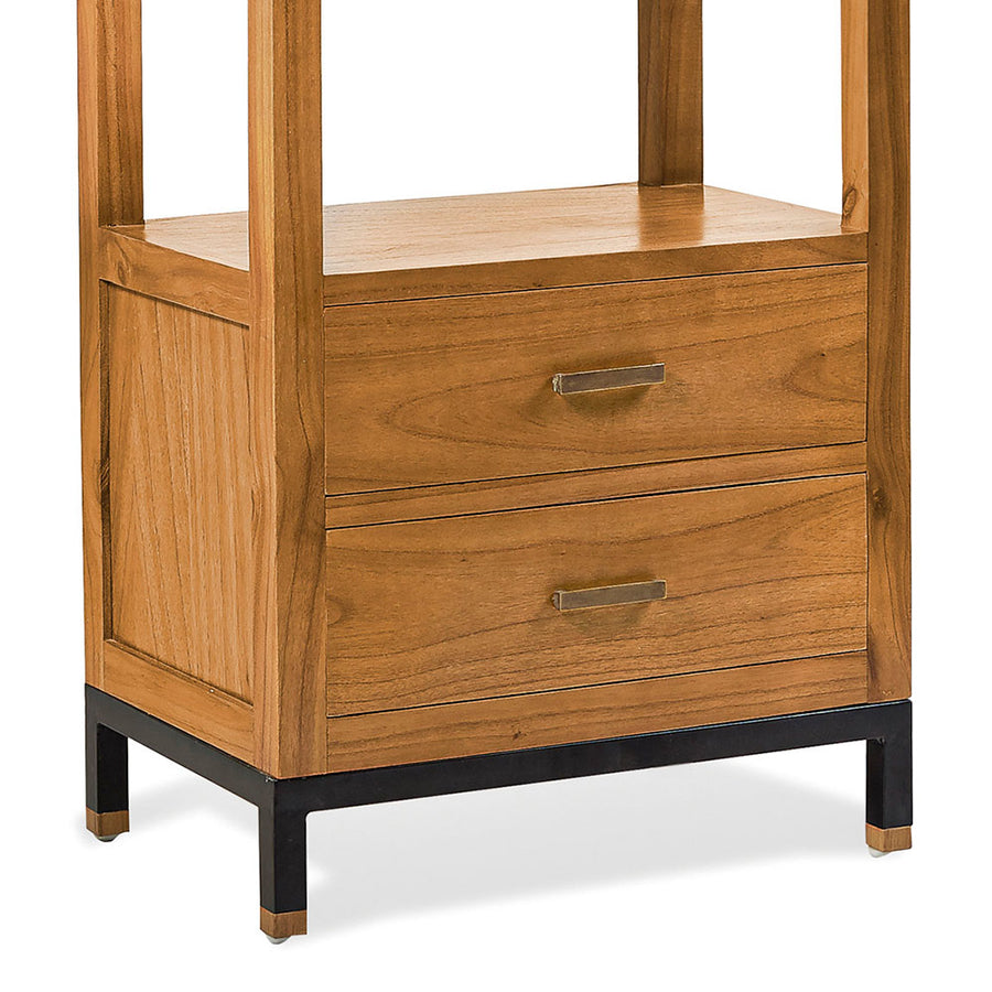 Tömör mindifából készült, modern, loft stílusú kézműves könyves polc.