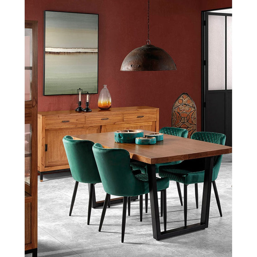 Tömör mindifából készült,, modern, loft stílusú kézműves tálaló bútor.