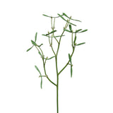 Zöld mű fagyöngy ág fehér bogyókkal, 60 cm magas dekoráció a Mistletoe kollekcióból.