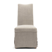 MONTI bézs lenvászon étkezőszék levehető huzattal és elegáns szoknyás kialakítással