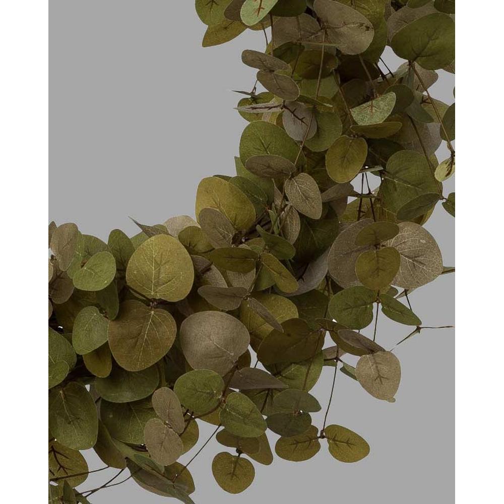 Mű eukaliptusz koszorú Ø 60 cm fáradt zöld "Eucalyptus"