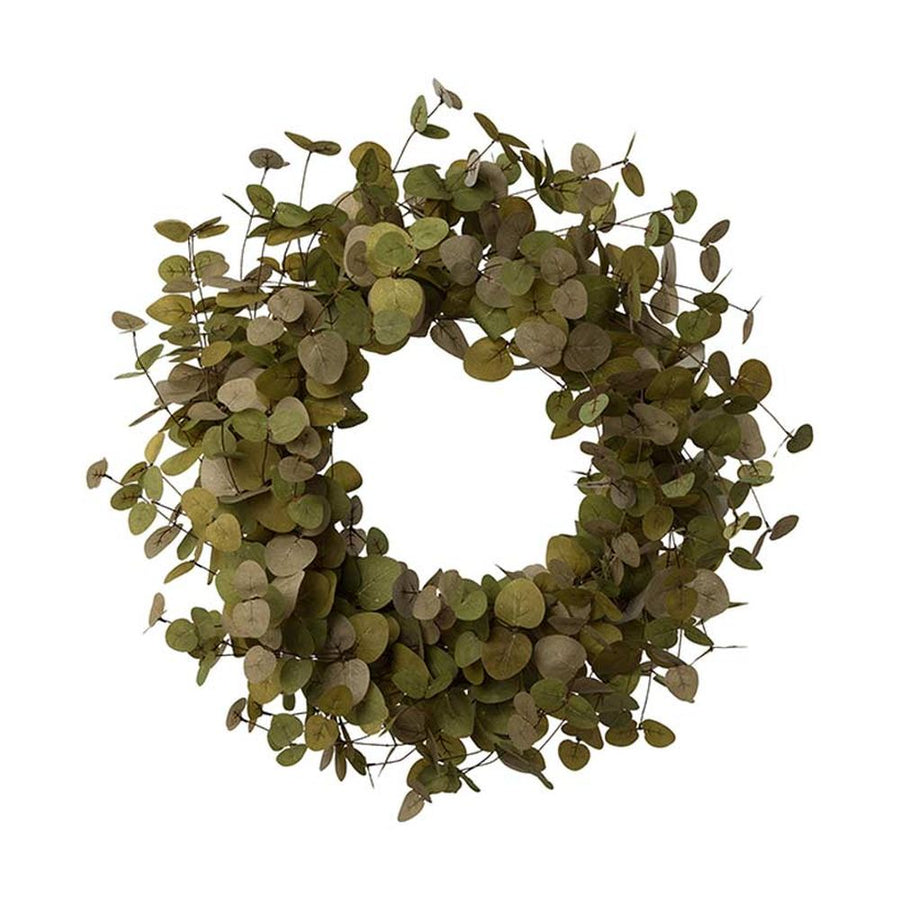 Mű eukaliptusz koszorú Ø 60 cm fáradt zöld "Eucalyptus"