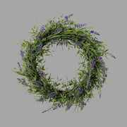 Liláskék virágzatú mű levendula koszorú.