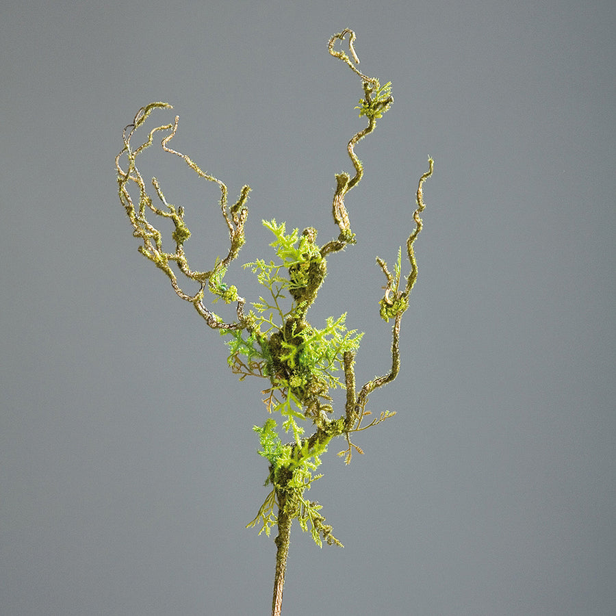 Zöld színű, mohás felületű, mű lián ág.