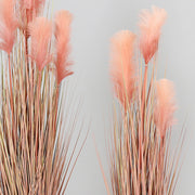 Barackszínű mű pampafű, fekete műanyag kaspóban.