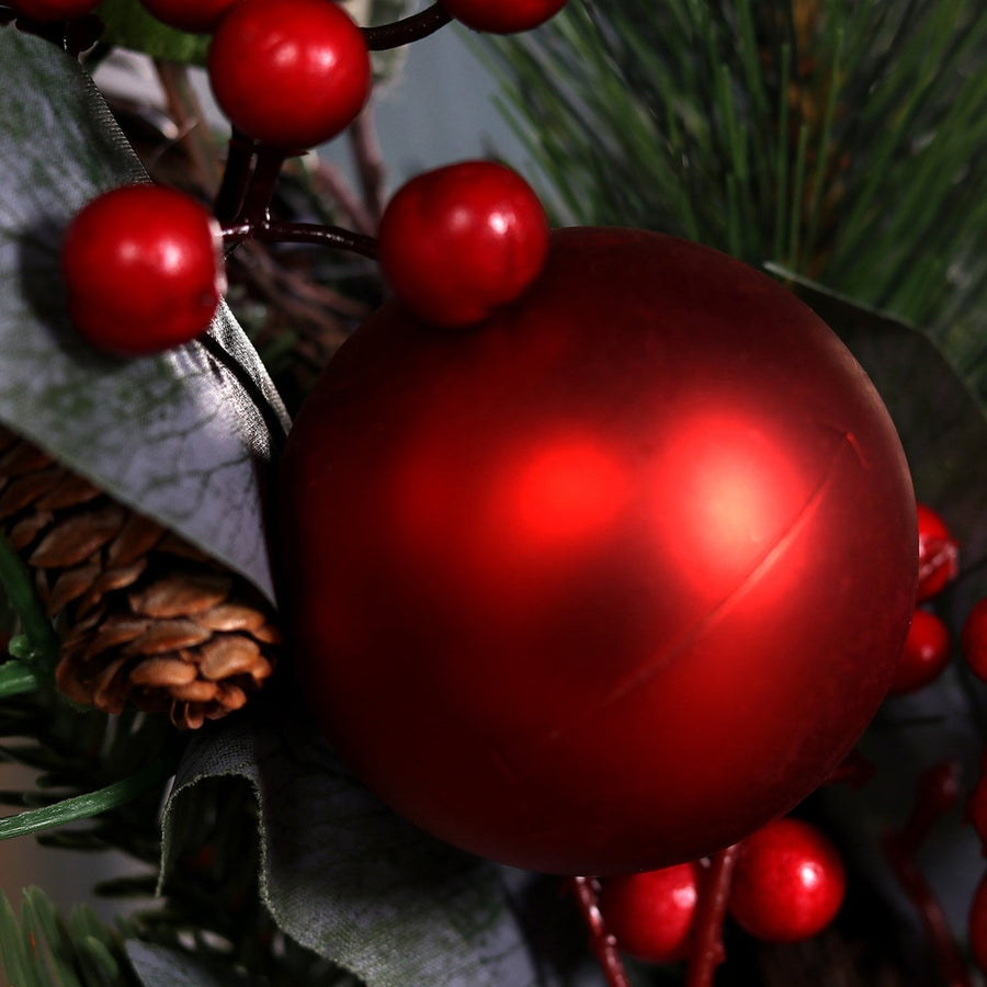 Karácsonyi mű fenyő koszorú mix.