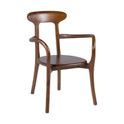 Art Nouveau stílusú, teakfából készült, kézműves design karosszék.