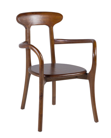Art Nouveau stílusú, teakfából készült, kézműves design karosszék.
