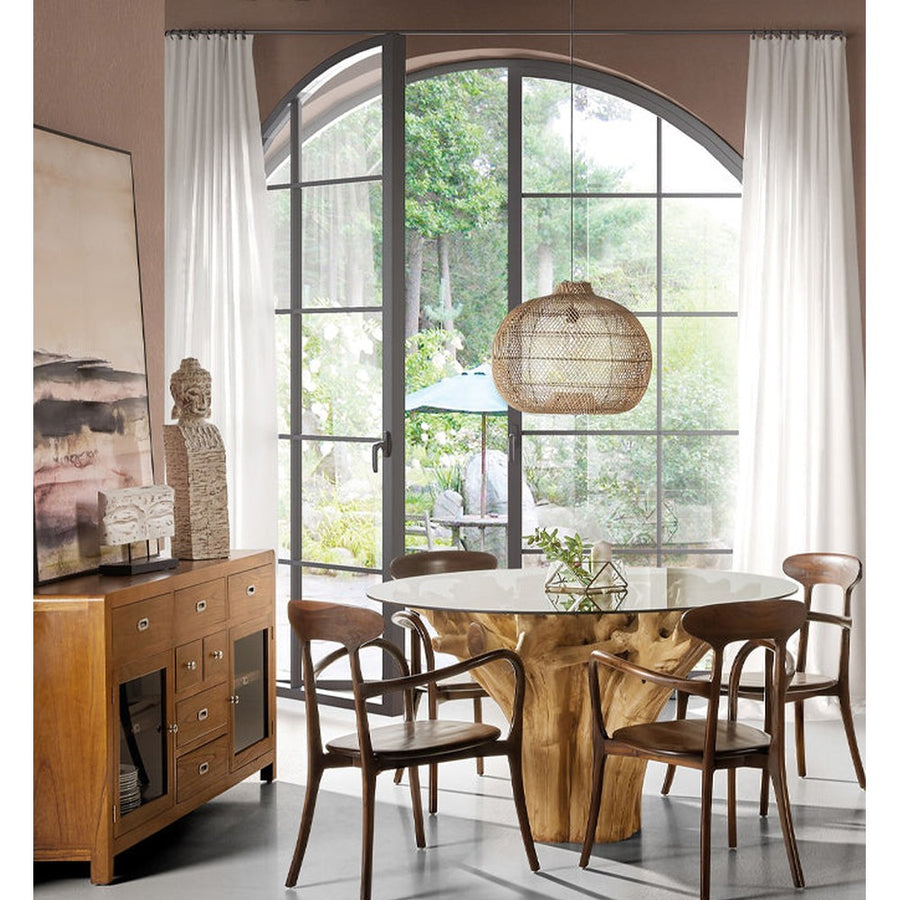 Art Nouveau stílusú, teakfából készült, kézműves design karosszék.