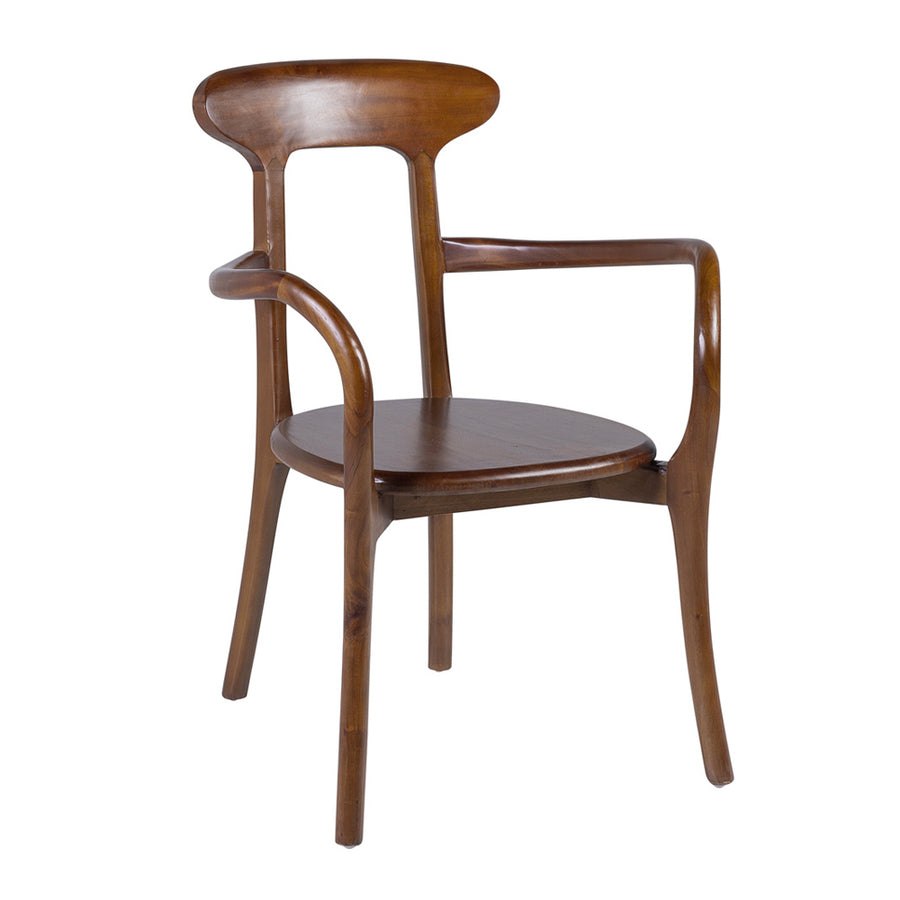 Art Nouveau stílusú, teakfából készült, kézműves design karosszék.