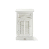 NEW ORLEANS fehér akácfa éjjeliszekrény lamellás ajtóval és fiókkal, balos kivitel 75 cm