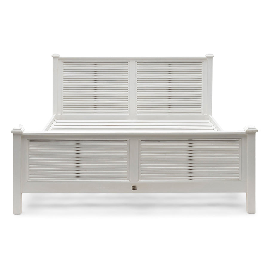 Fehér akácfa franciaágy lamellás fejvéggel New Orleans kollekció