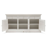 Tálalószekrény nyitott ajtókkal belső polcos kialakítással